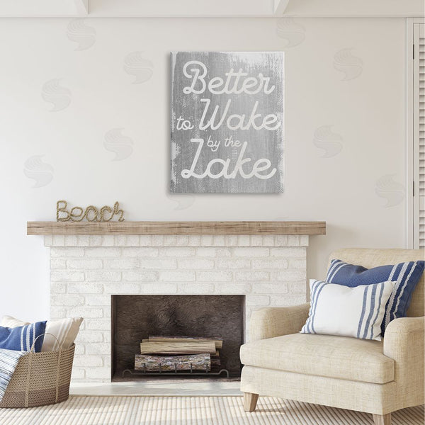 Stupell Industries Stupell Studio | Rustic Grey Lake Phrase Wall Art