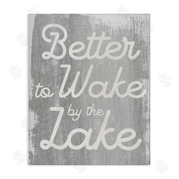 stupell industries Stupell Studio | Rustic Grey Lake Phrase Wall Art