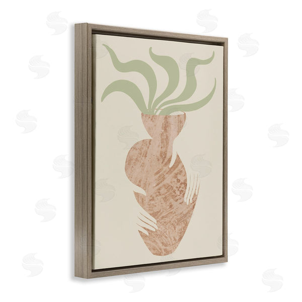 Stupell Industries Stupell Studio | Rustic Hands Holding Flower Plant Pot Botanical Leaves Wall Art
