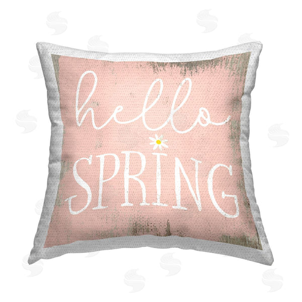 Stupell Industries Stupell Studio | Rustic Hello Spring Printed Throw Pillow
