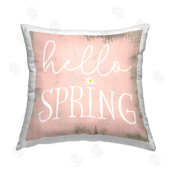 stupell industries Stupell Studio | Rustic Hello Spring Printed Throw Pillow