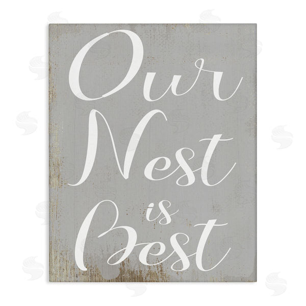 stupell industries Stupell Studio | Rustic Our Nest is Best Phrase Home Nursery Wall Art