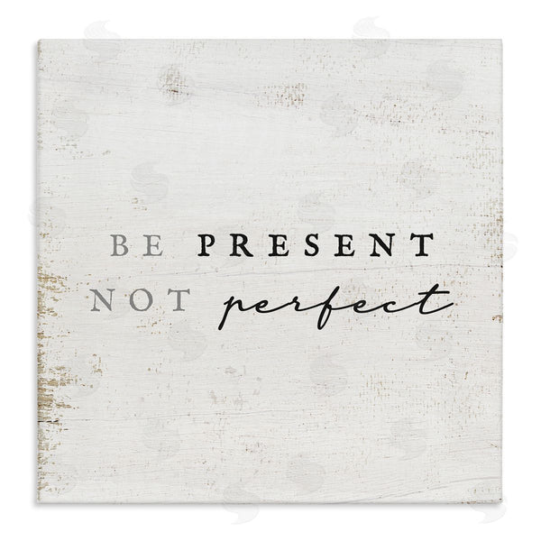stupell industries Stupell Studio | Rustic Present Not Perfect Wall Art