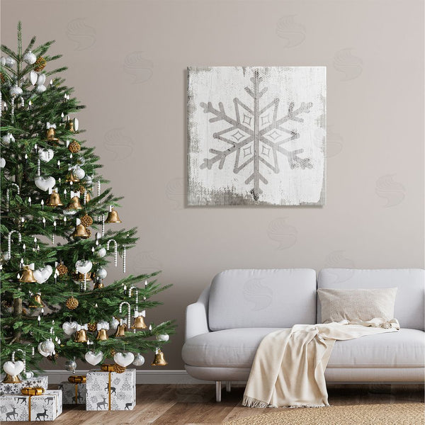 Stupell Industries Stupell Studio | Rustic Winter Snowflake Shape Wall Art