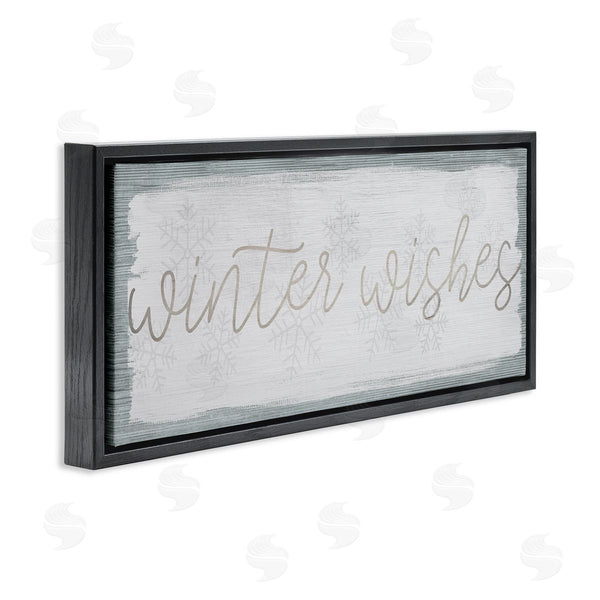 Stupell Industries Stupell Studio | Rustic Winter Wishes Sentiment Soft Snowflake Pattern Wall Art