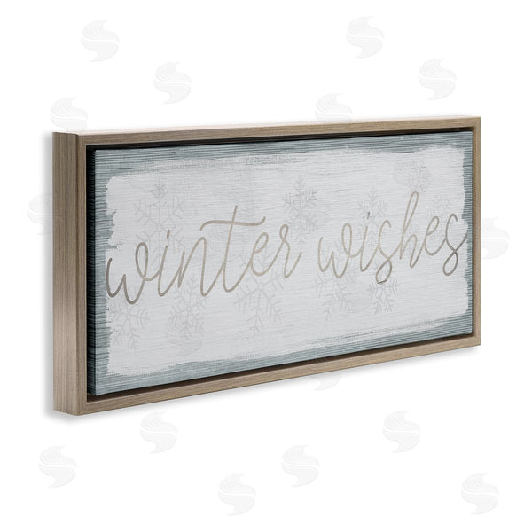 Stupell Industries Stupell Studio | Rustic Winter Wishes Sentiment Soft Snowflake Pattern Wall Art