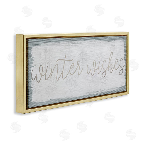 Stupell Industries Stupell Studio | Rustic Winter Wishes Sentiment Soft Snowflake Pattern Wall Art