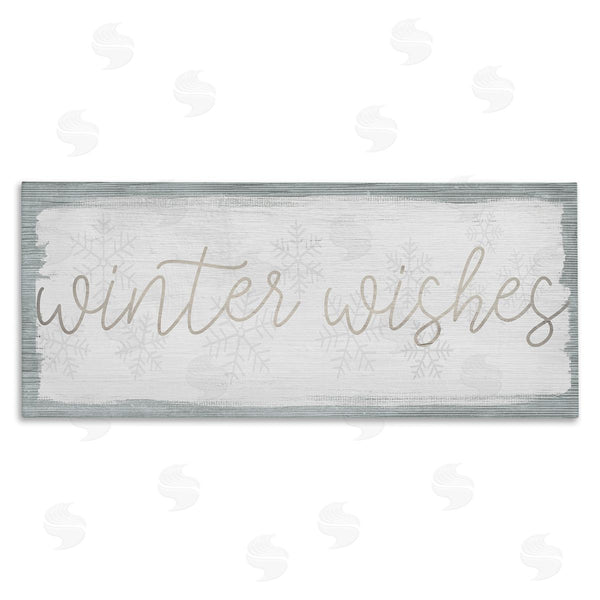 stupell industries Stupell Studio | Rustic Winter Wishes Sentiment Soft Snowflake Pattern Wall Art