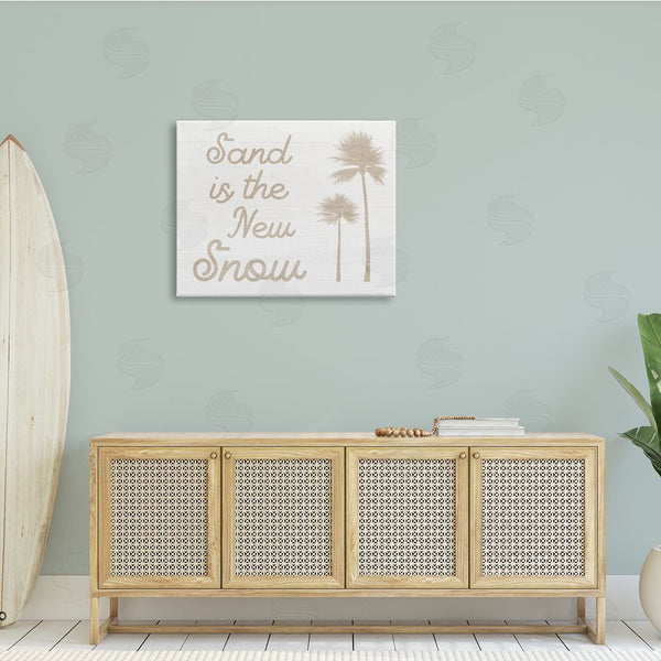 Stupell Industries Stupell Studio | Sand Is New Snow Phrase Soft Palm Trees Wall Art