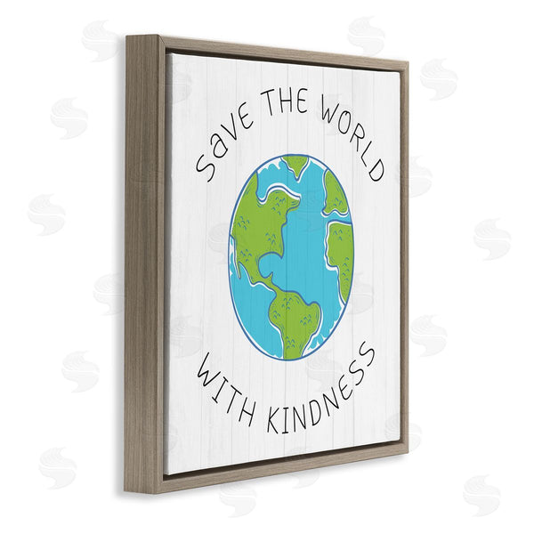 Stupell Industries Stupell Studio | Save The World With Kindness Planet Earth Symbol Wall Art
