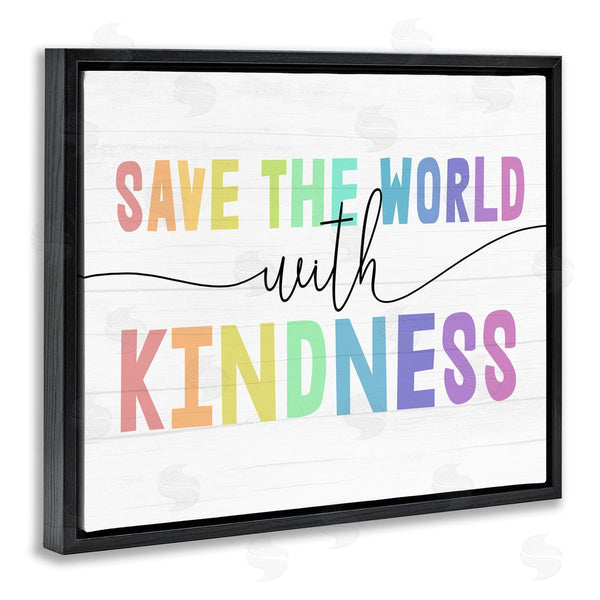 Stupell Industries Stupell Studio | Save The World With Kindness Rainbow Letters Wall Art