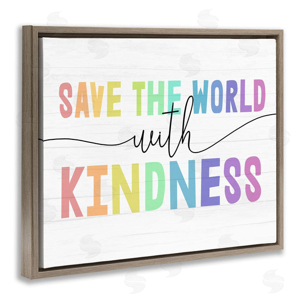 Stupell Industries Stupell Studio | Save The World With Kindness Rainbow Letters Wall Art