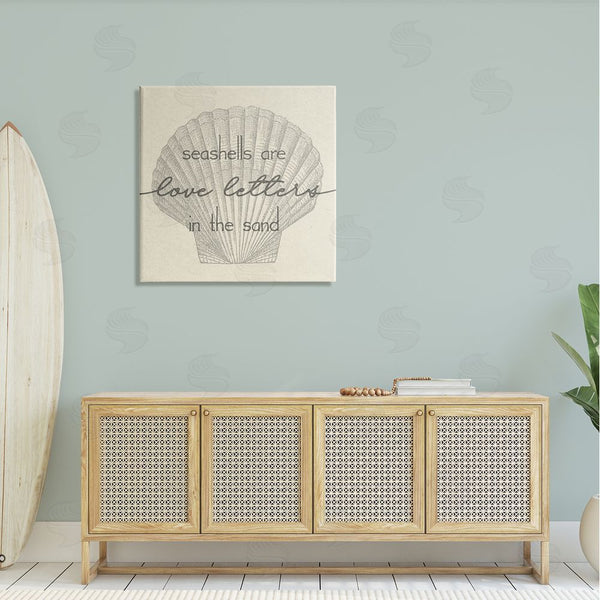 Stupell Industries Stupell Studio | Seashells Are Love Letters Etched Beach Quote Drawing Wall Art