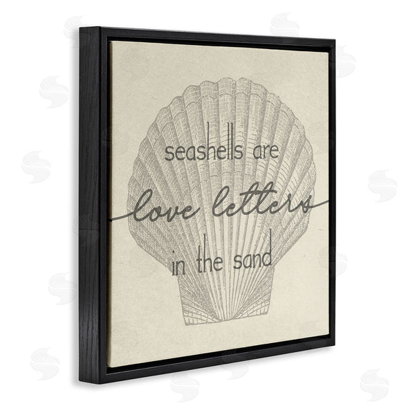 Stupell Industries Stupell Studio | Seashells Are Love Letters Etched Beach Quote Drawing Wall Art