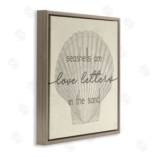 Stupell Industries Stupell Studio | Seashells Are Love Letters Etched Beach Quote Drawing Wall Art