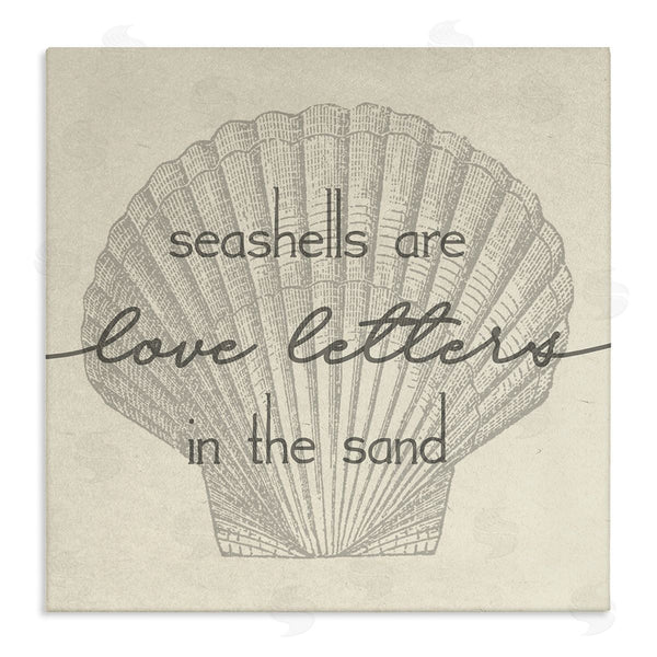 stupell industries Stupell Studio | Seashells are Love Letters Etched Beach Quote Drawing Wall Art