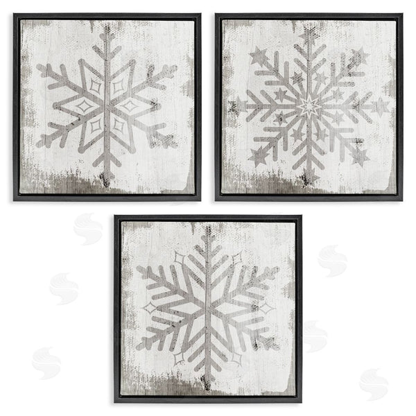 Stupell Industries Stupell Studio | Seasonal Winter Snowflake Snow Shapes Wall Art