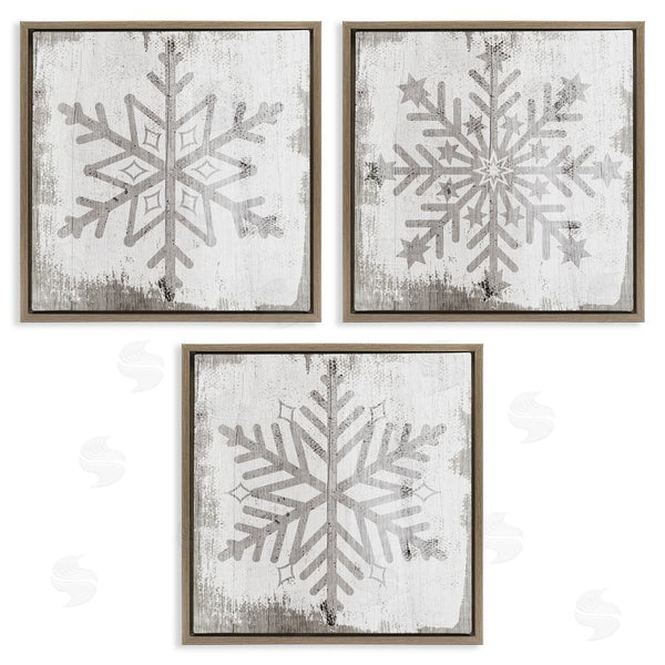 Stupell Industries Stupell Studio | Seasonal Winter Snowflake Snow Shapes Wall Art