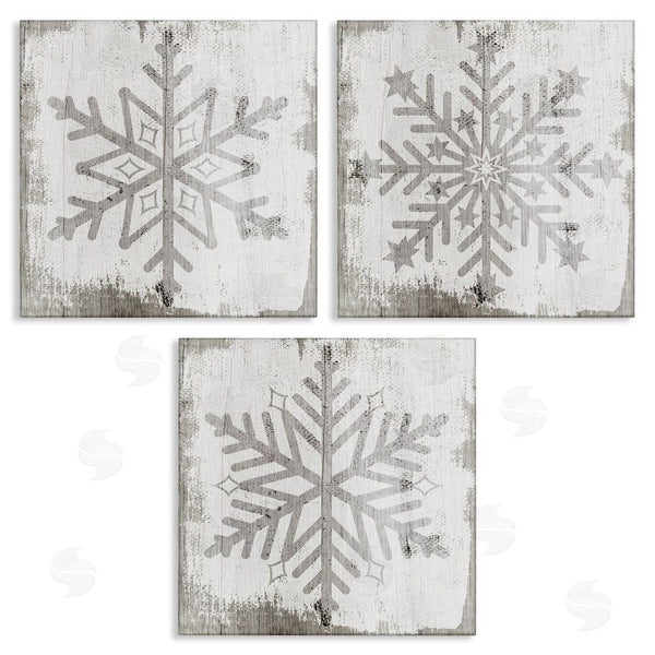 stupell industries Stupell Studio | Seasonal Winter Snowflake Snow Shapes Wall Art