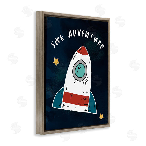 Stupell Industries Stupell Studio | Seek Adventure Inspirational Quote Space Ship Stars Wall Art