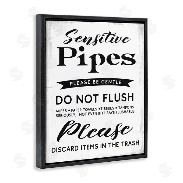 Stupell Industries Stupell Studio | Sensitive Pipes Sign Flushing Restrictions