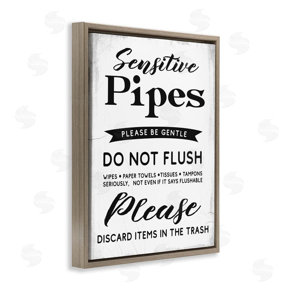 Stupell Industries Stupell Studio | Sensitive Pipes Sign Flushing Restrictions