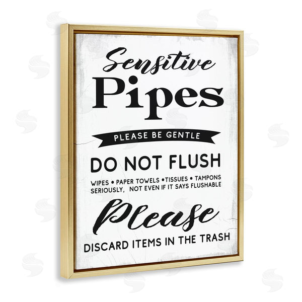 Stupell Industries Stupell Studio | Sensitive Pipes Sign Flushing Restrictions