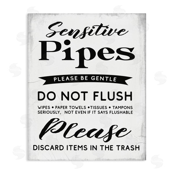 stupell industries Stupell Studio | Sensitive Pipes Sign Flushing Restrictions