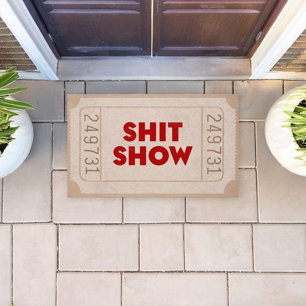 Stupell Industries Stupell Studio | Sh*t Show Ticket Neutrals Non-Woven Door Mat