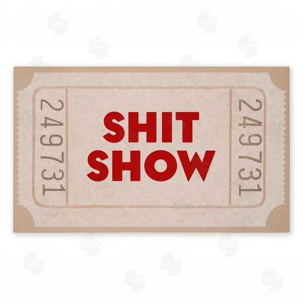 stupell industries Stupell Studio | Sh*t Show Ticket Neutrals Non-Woven Door Mat