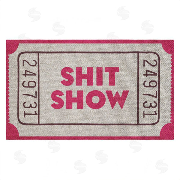 stupell industries Stupell Studio | Sh*t Show Ticket Stub Faux Sisal Door Mat