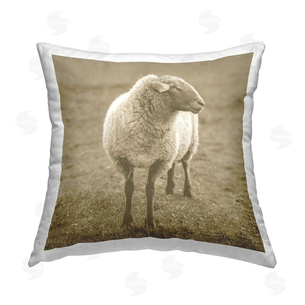 stupell industries Stupell Studio | Sheep Grazing Farmland Animal Printed Throw Pillow