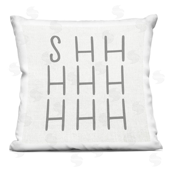 stupell industries Stupell Studio | Shhh Simple Quiet Typography Text Word Printed Throw Pillow