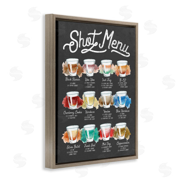Stupell Industries Stupell Studio | Shot Menu Drink Recipes Fun Watercolor Styling