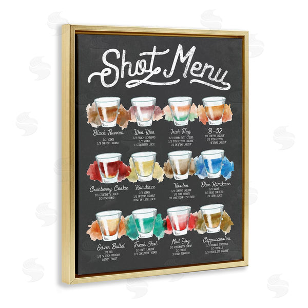 Stupell Industries Stupell Studio | Shot Menu Drink Recipes Fun Watercolor Styling