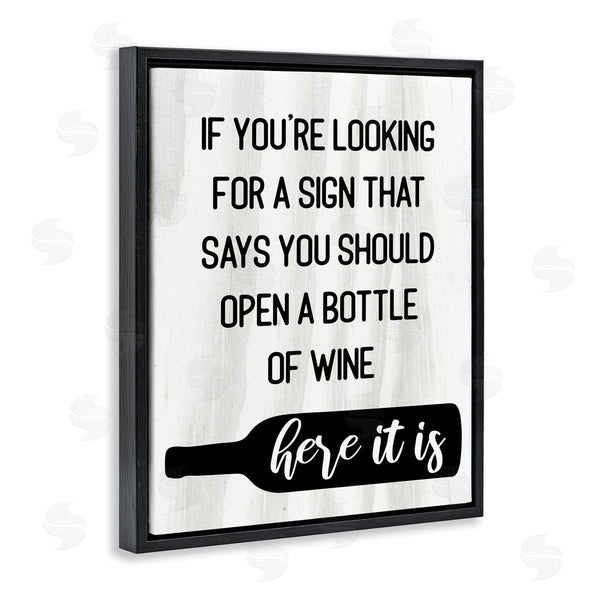 Stupell Industries Stupell Studio | Sign To Open Wine Funny