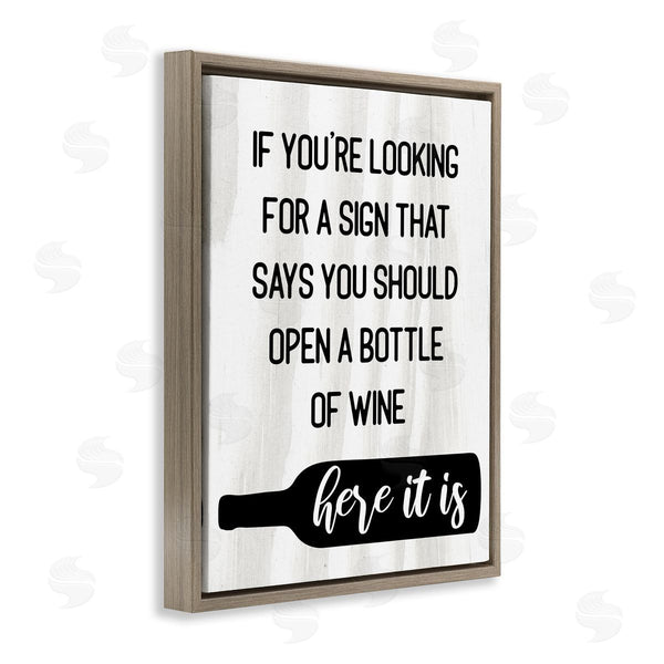 Stupell Industries Stupell Studio | Sign To Open Wine Funny