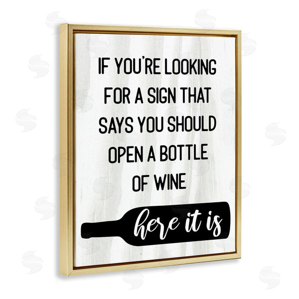 Stupell Industries Stupell Studio | Sign To Open Wine Funny