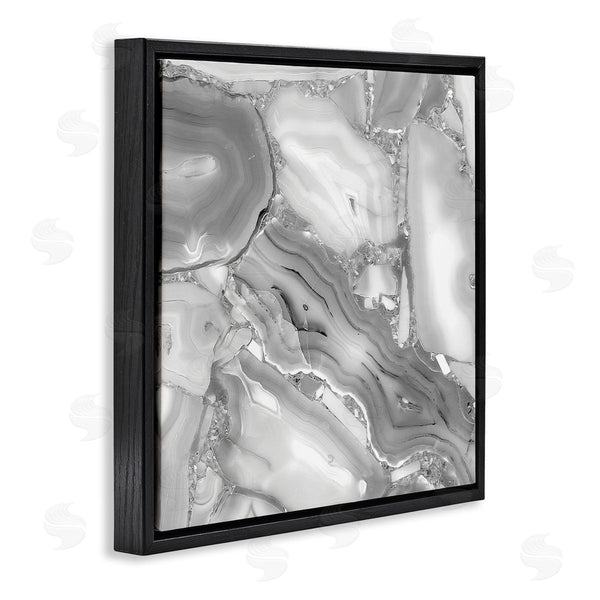 Stupell Industries Stupell Studio | Silver Geode Abstraction Rocky Earth Detail Wall Art