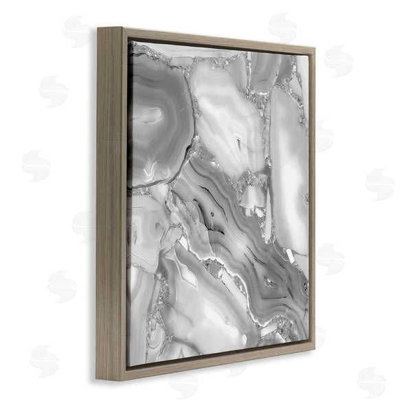 Stupell Industries Stupell Studio | Silver Geode Abstraction Rocky Earth Detail Wall Art
