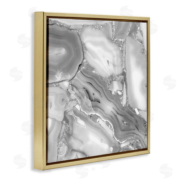 Stupell Industries Stupell Studio | Silver Geode Abstraction Rocky Earth Detail Wall Art