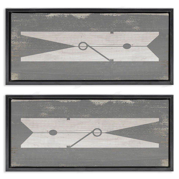 Stupell Industries Stupell Studio | Simple Laundry Clothespins Distressed Grey Design Wall Art