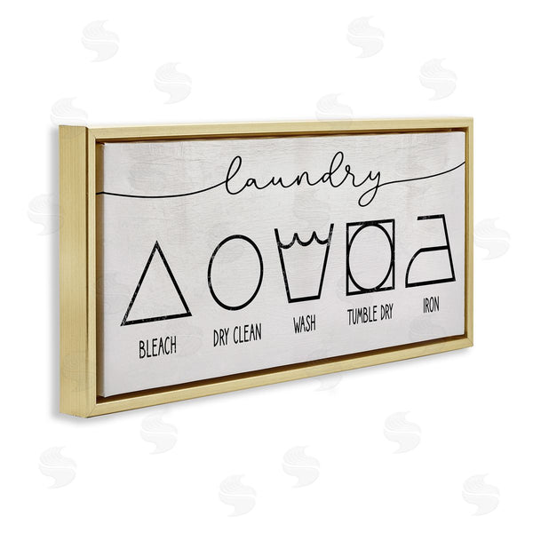 Stupell Industries Stupell Studio | Simple Rustic Laundry Symbol Guide Clean Home