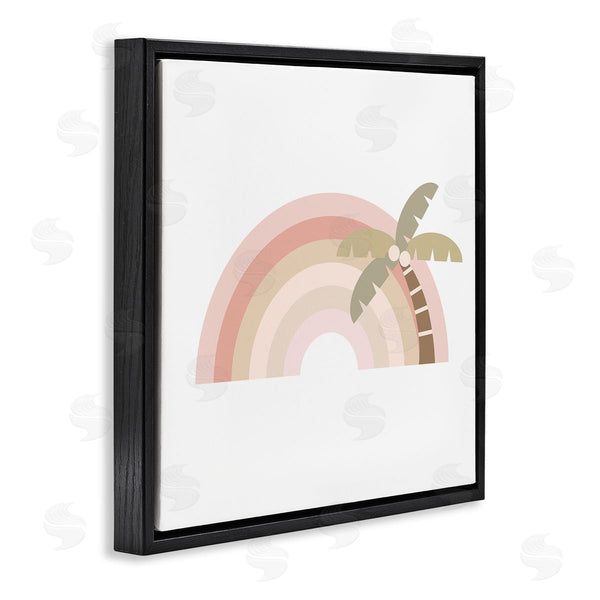 Stupell Industries Stupell Studio | Simple Tropical Pastel Rainbow Palm Tree Horizon Wall Art