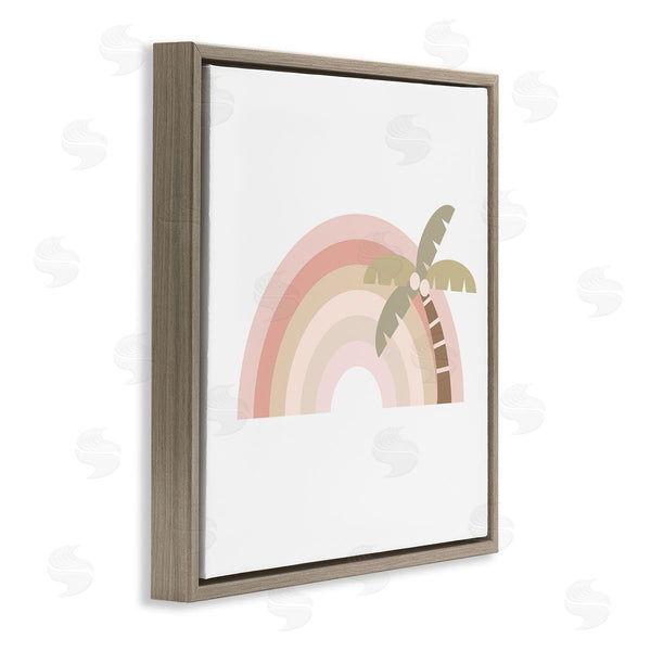 Stupell Industries Stupell Studio | Simple Tropical Pastel Rainbow Palm Tree Horizon Wall Art