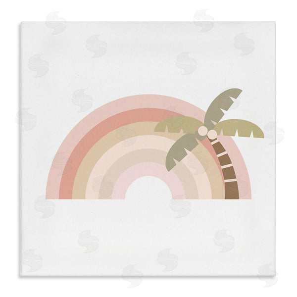 stupell industries Stupell Studio | Simple Tropical Pastel Rainbow Palm Tree Horizon Wall Art