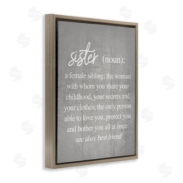 Stupell Industries Stupell Studio | Sister Definition Family Inspired Phrases Grey Pattern
