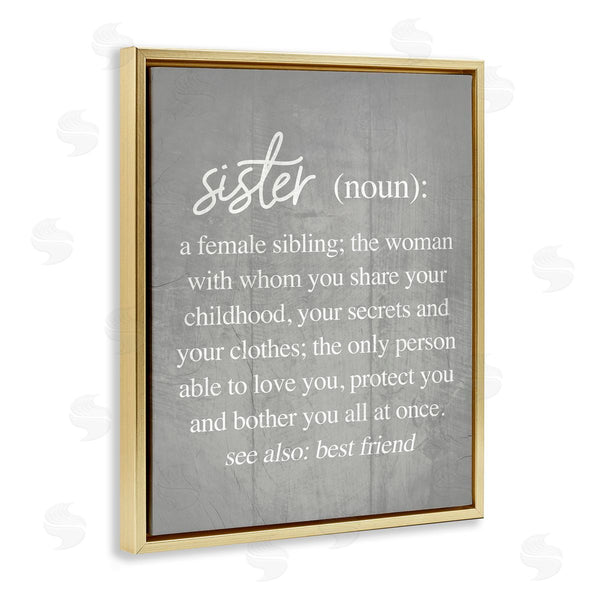 Stupell Industries Stupell Studio | Sister Definition Family Inspired Phrases Grey Pattern