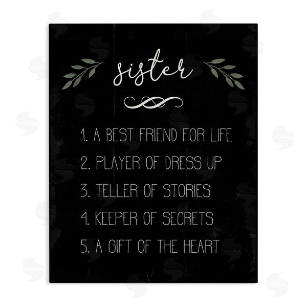 stupell industries Stupell Studio | Sister Facts Family Phrases Distressed Black Pattern