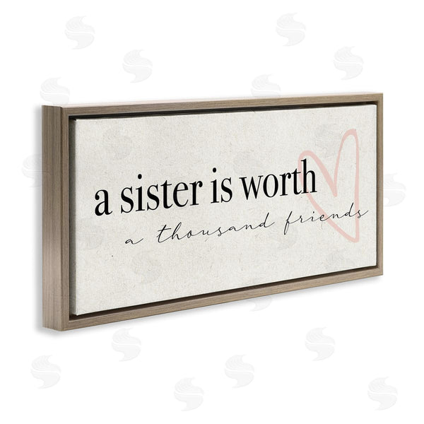 Stupell Industries Stupell Studio | Sister Worth Thousand Friends Phrase Wall Art